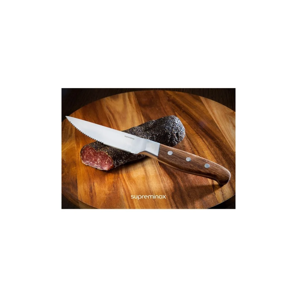 Coltello Bistecca XL 25 cm in Acciaio Inox e Manico Legno Supreminox