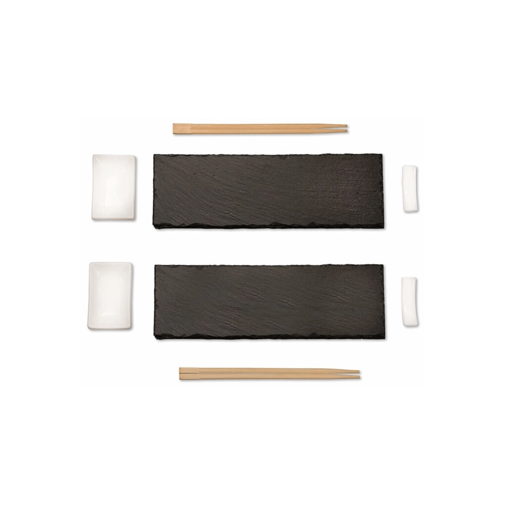 Set Sushi 10 Pezzi Con Ardesia e Bamboo