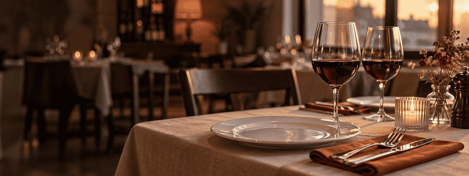 tavola imbandita con i calici e i bicchieri
